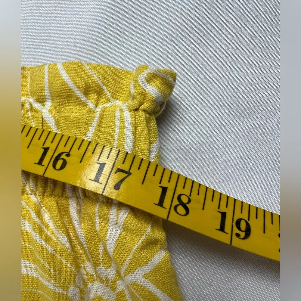 Universal Thread Floral Yellow & White Linen Rayon Blend Button Skirt. - Picture 10 of 12